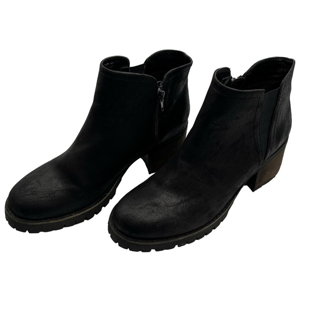 Carlos by Carlos Santana Ankle Boots Zips Lug Sole 3" Chunky Heel 8 1/2 Rugged - Picture 2 of 12